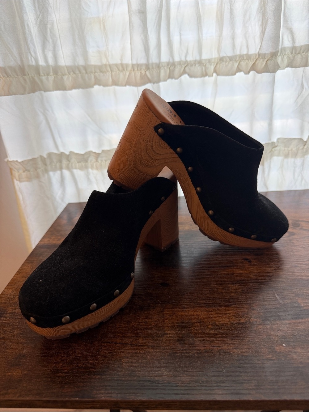 Kork-Ease Sudbury Black Suede Clogs Size 6